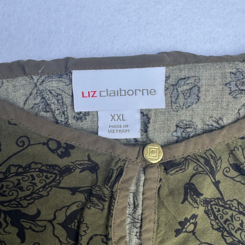 Liz Claiborne Green Paisley Sleeveless Blouse XXL - Picture 3 of 4